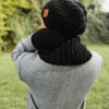 Męska czapka MERINO Neverland "Czarny" + podszewka JEDWAB