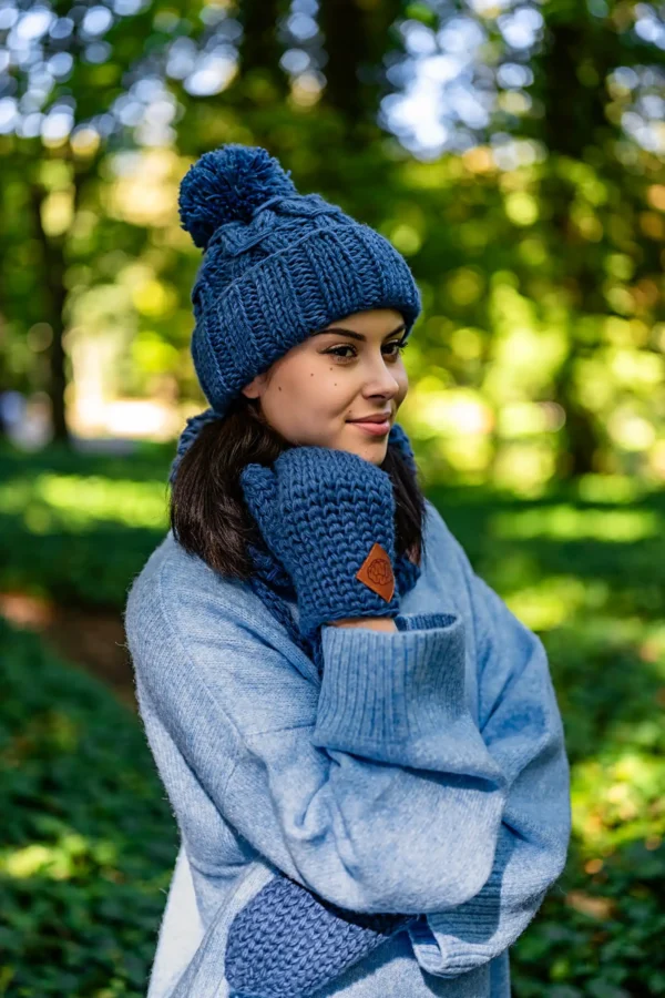 Czapka MERINO Euforia "Ciemny niebieski"