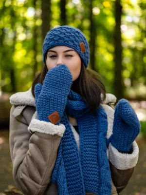 Rękawiczki MERINO "Ciemny niebieski"