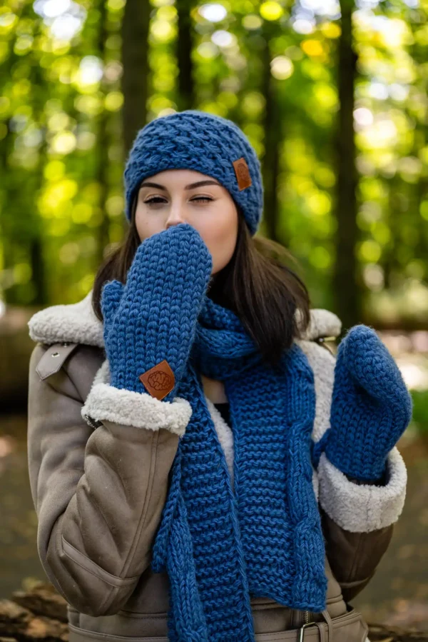 Rękawiczki MERINO "Ciemny niebieski"