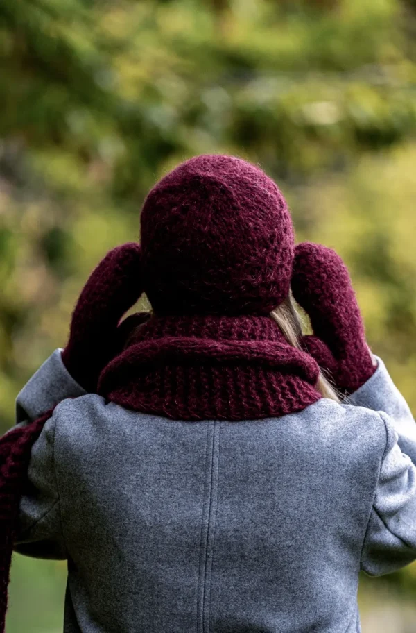 Czapka MERINO Hope "Bordo" + podszewka JEDWAB