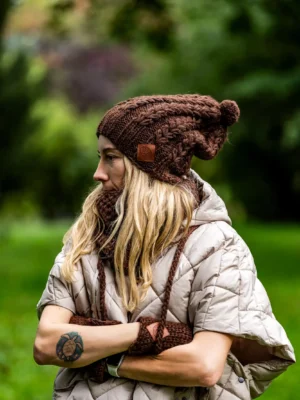 Czapka MERINO Smile "Brąz"+ podszewka JEDWAB Czapka MERINO Smile "Brąz"+ podszewka JEDWAB