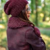 Czapka MERINO Neverland "Bordo" + podszewka JEDWAB