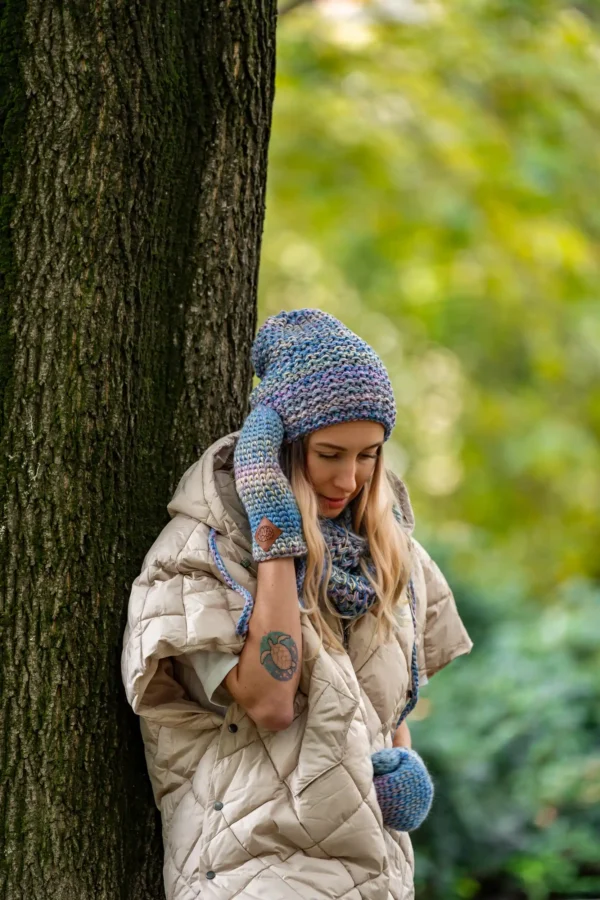 Czapka MERINO Neverland "Pastele" + podszewka BAWEŁNA