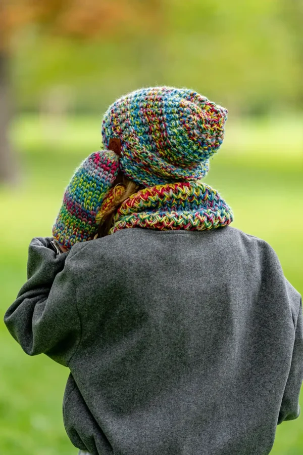 Czapka MERINO Neverland "Cukierki" + podszewka BAWEŁNA