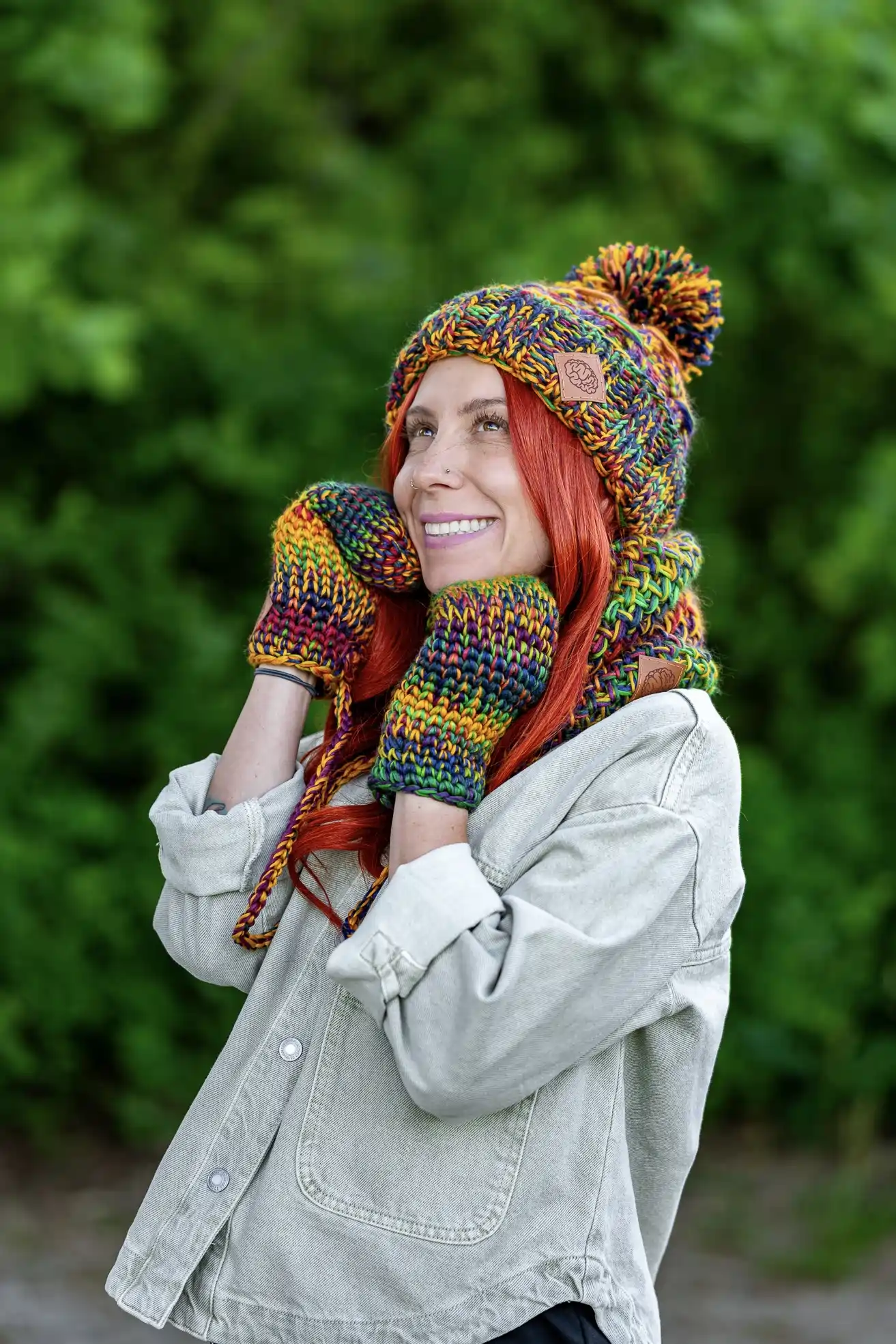 Czapka MERINO 100% Euforia "Kolory" 79 czapka i rękawiczki merino