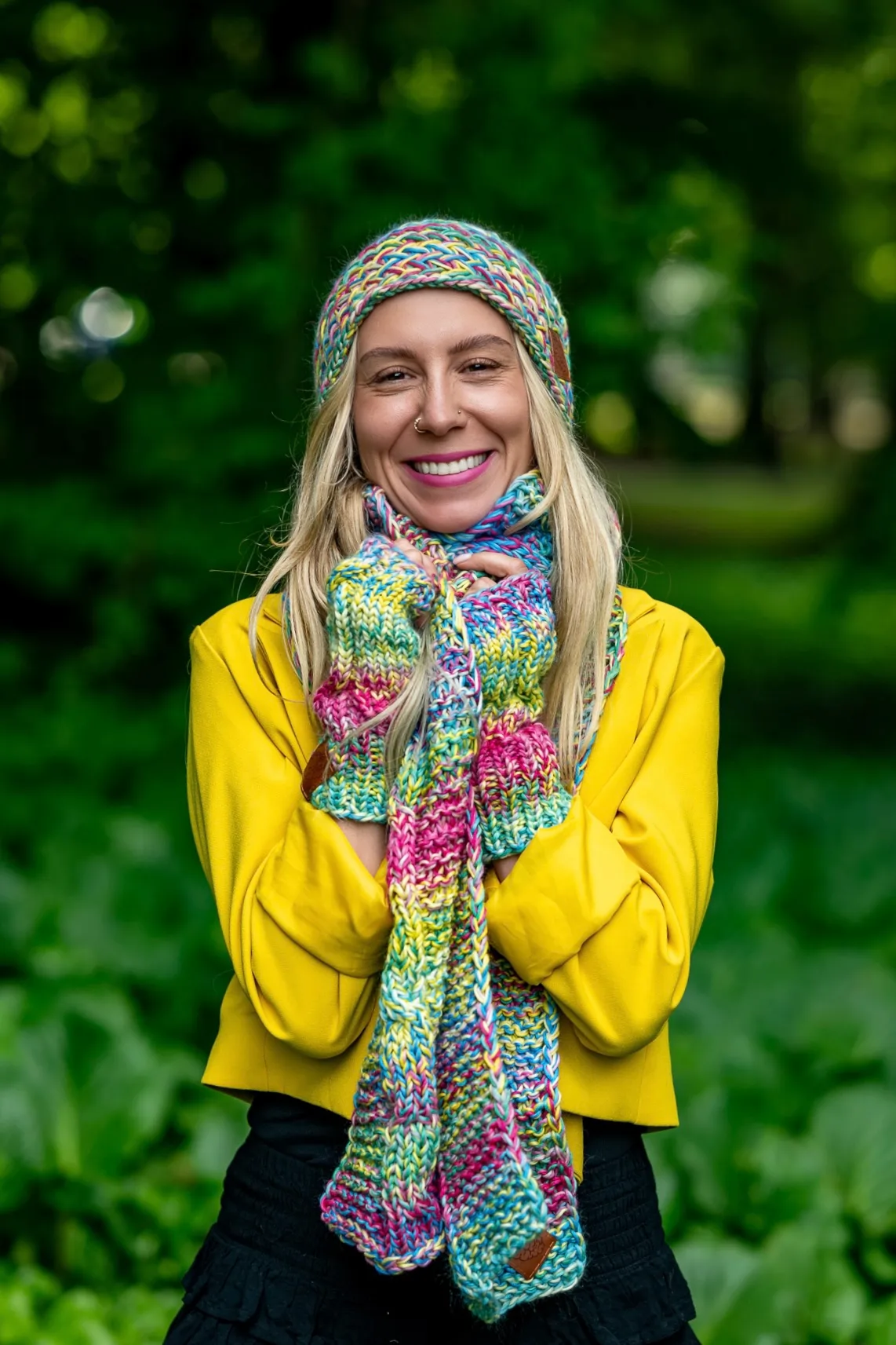 Czapka MERINO 100% Explorer "Cukierki" 70 czapka i szalik z merino