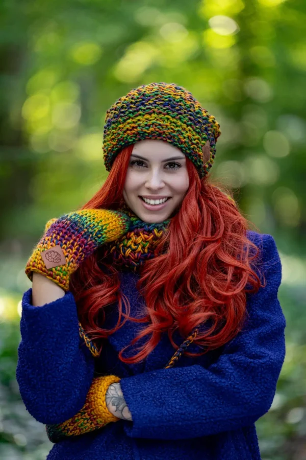 Czapka MERINO Neverland "Kolory" + podszewka BAWEŁNA