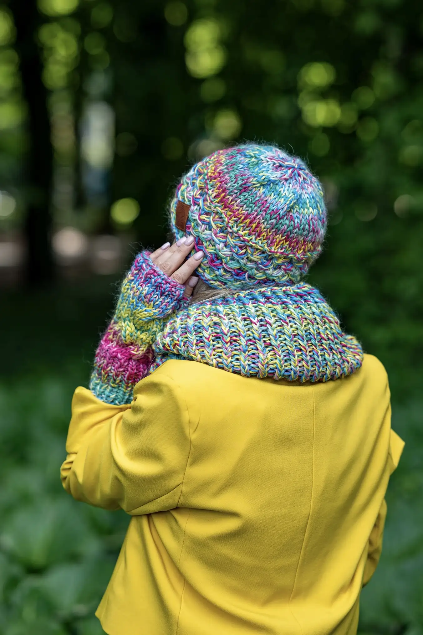 Czapka MERINO 100% Hope "Cukierki" + podszewka BAWEŁNA 65 czapka merino bez pompona
