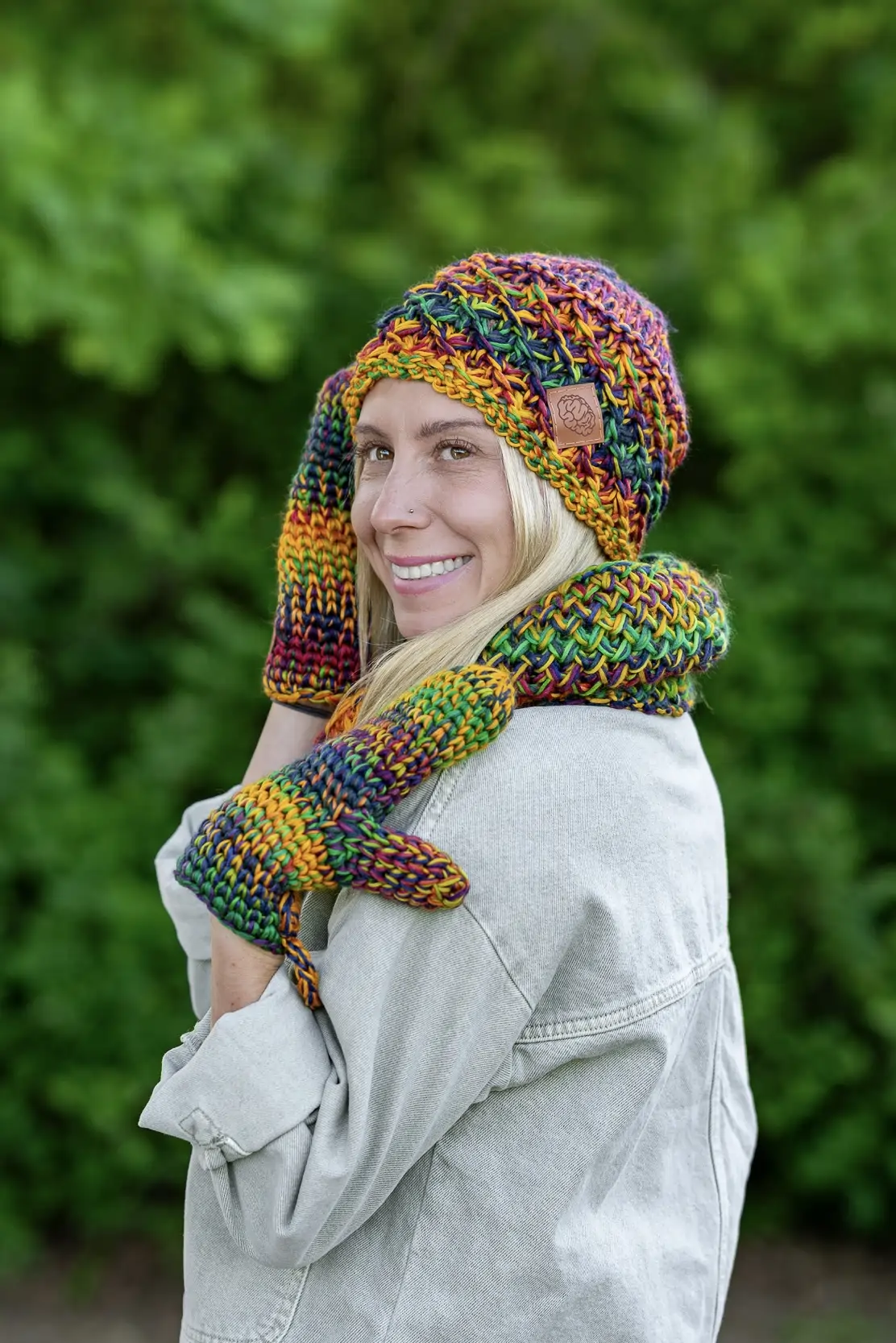 Czapka MERINO 100% Hope "Kolory" + podszewka BAWEŁNA 37 czapka merino na zimę