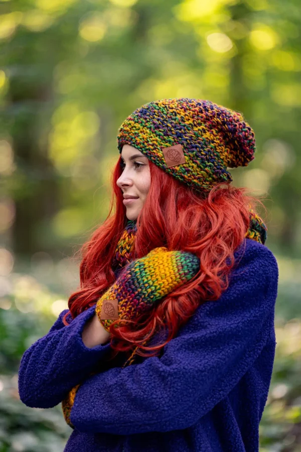 Czapka MERINO Neverland "Kolory" + podszewka BAWEŁNA