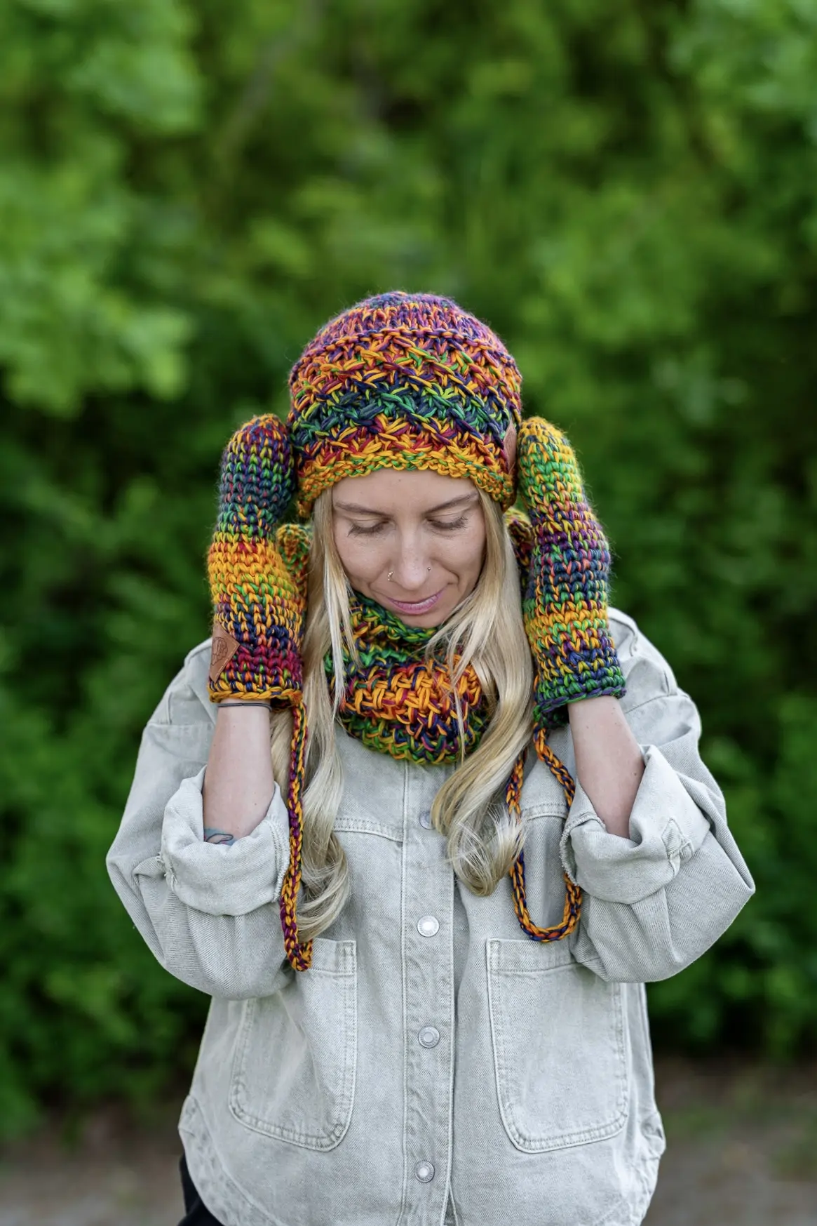 Czapka MERINO 100% Hope "Kolory" + podszewka BAWEŁNA 49 czapka w minimalistycznym stylu