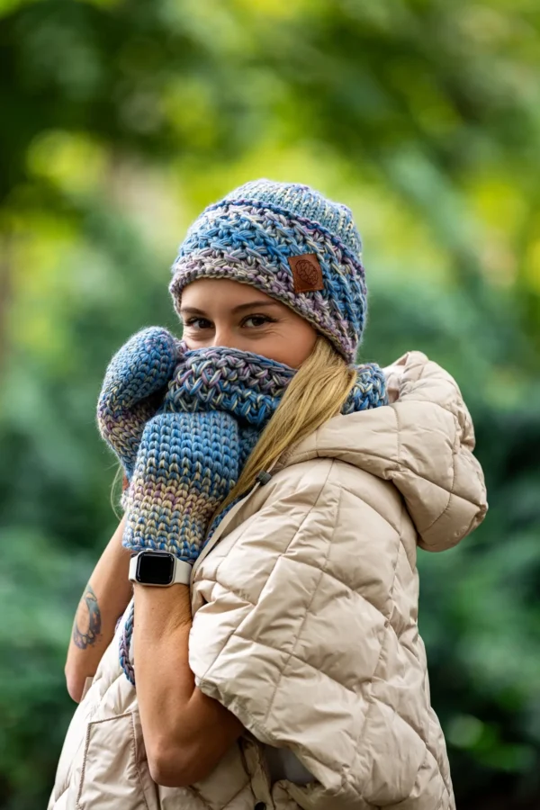 Czapka MERINO Hope "Pastele" + podszewka BAWEŁNA