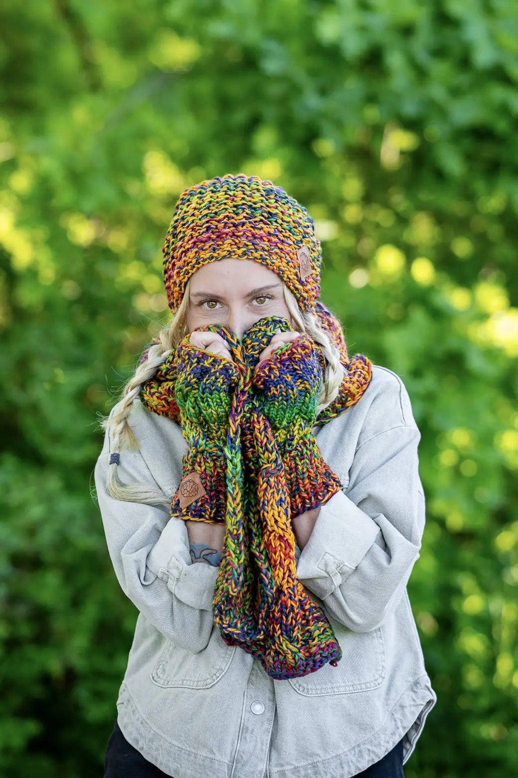 Czapka MERINO 100% Neverland "Kolory" + podszewka BAWEŁNA 90 czapka z merino i ociepleniem
