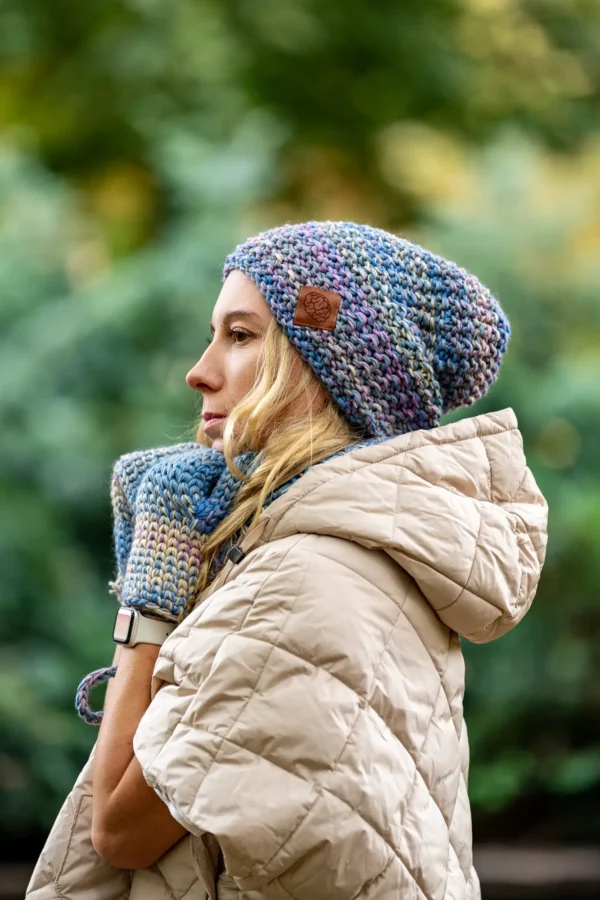 Czapka MERINO Neverland "Pastele" + podszewka BAWEŁNA