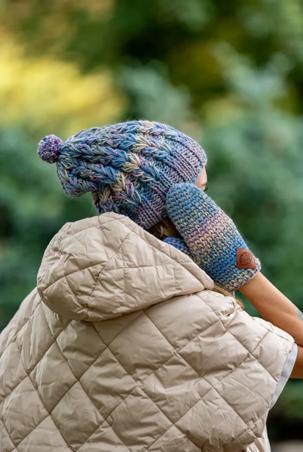 Czapka MERINO Smile "Pastele" + podszewka BAWEŁNA