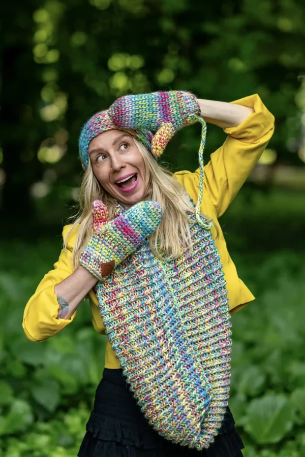 Rękawiczki MERINO 100% "Cukierki" 10 damskie zimowe rękawiczki merino