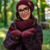 Czapka MERINO Neverland "Bordo" + podszewka JEDWAB