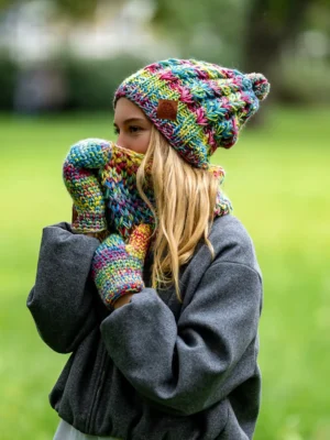 Czapka MERINO Smile "Cukierki" + podszewka BAWEŁNA Czapka MERINO Smile "Cukierki" + podszewka BAWEŁNA