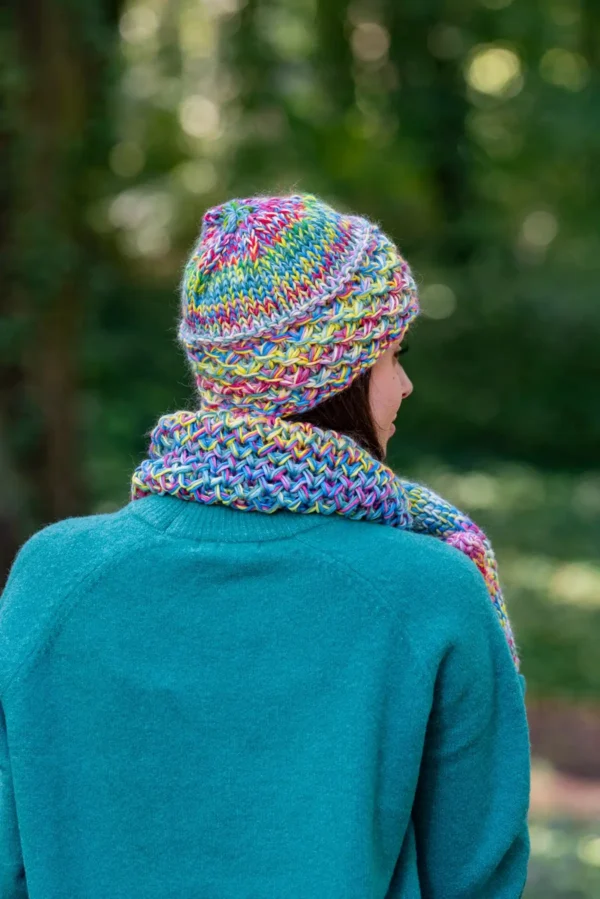 Czapka MERINO Hope "Cukierki" + podszewka BAWEŁNA