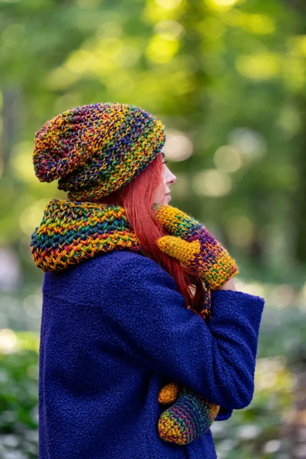 Czapka MERINO Neverland "Kolory" + podszewka BAWEŁNA