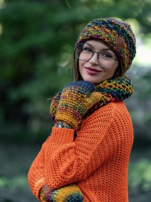 Czapka MERINO Hope  "Kolory" + podszewka BAWEŁNA