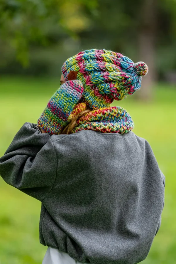 Czapka MERINO Smile "Cukierki" + podszewka BAWEŁNA