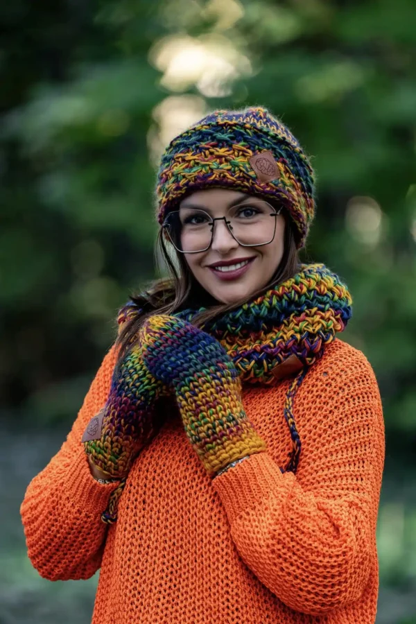 Czapka MERINO Hope  "Kolory" + podszewka BAWEŁNA