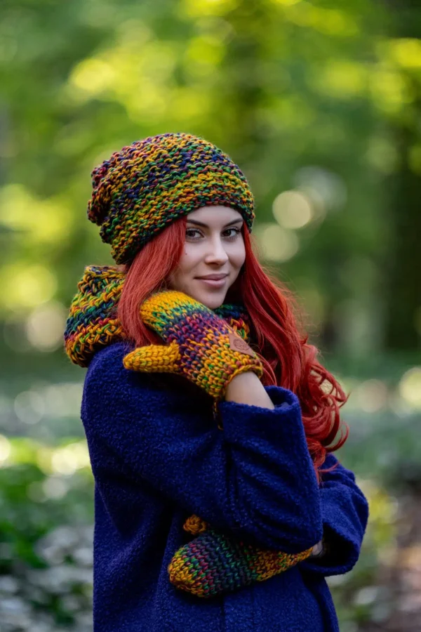 Czapka MERINO Neverland "Kolory" + podszewka BAWEŁNA