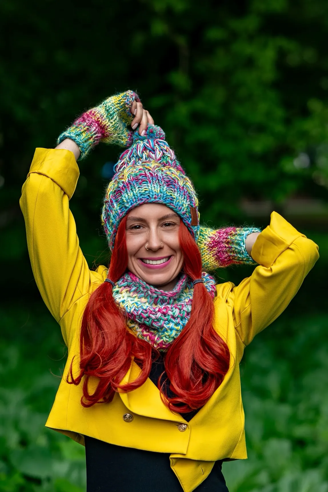 Mały komin MERINO 100% "Cukierki" 47 kolorowy komplet merino
