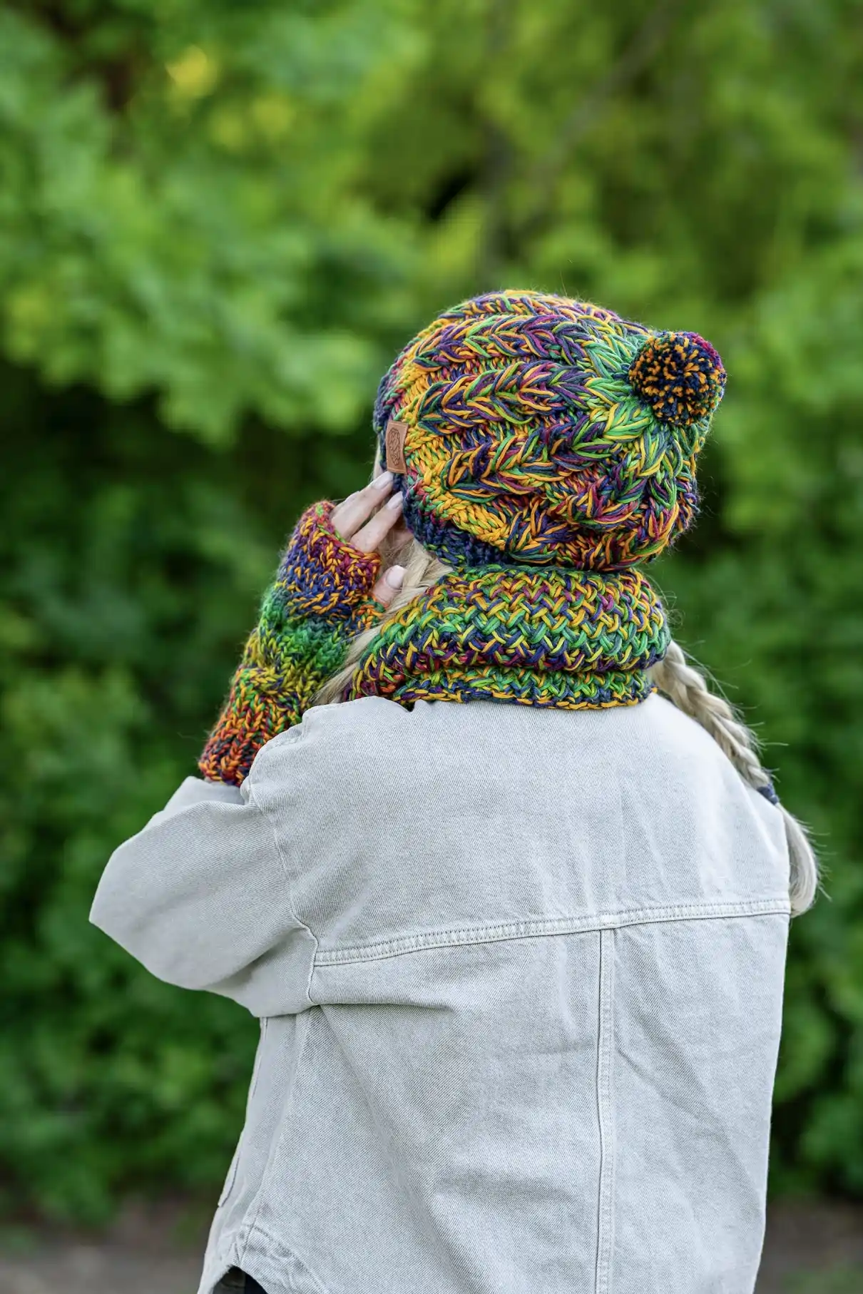 Mały komin MERINO 100% "Kolory" 61 kompaktowy komin z merino
