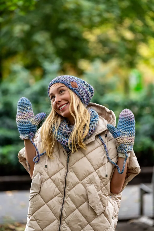 Czapka MERINO Neverland "Pastele" + podszewka BAWEŁNA