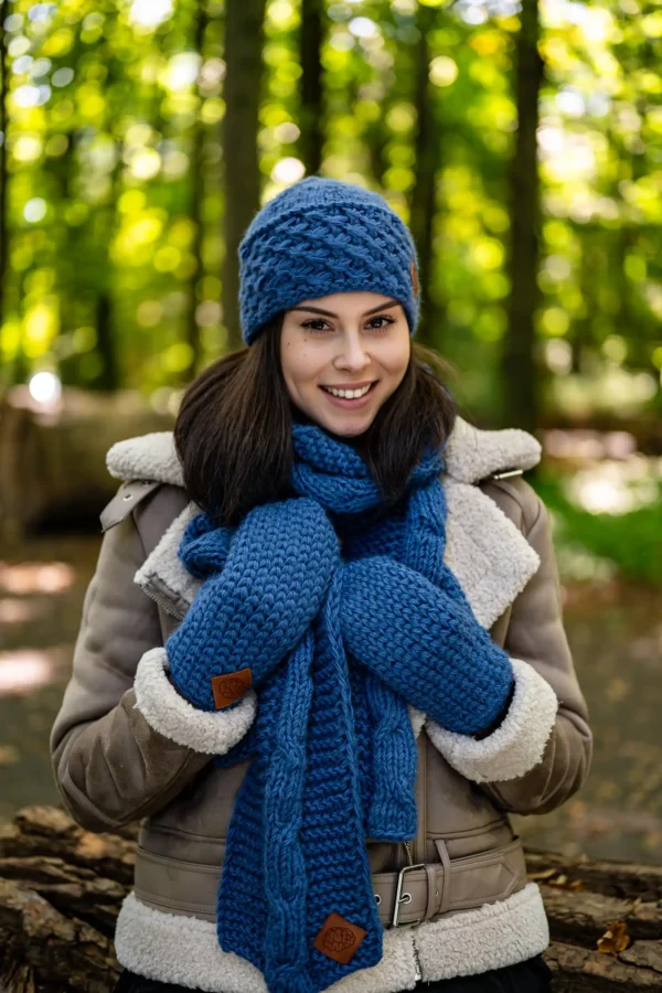 Rękawiczki MERINO "Ciemny niebieski"