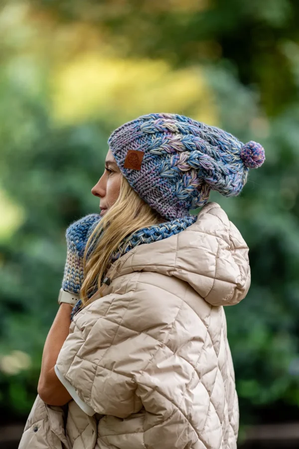 Czapka MERINO Smile "Pastele" + podszewka BAWEŁNA