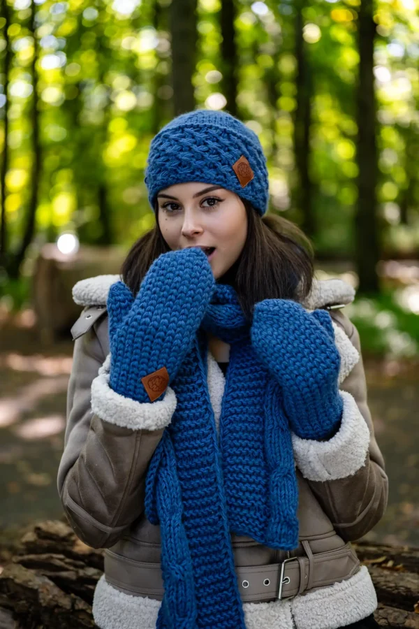 Rękawiczki MERINO "Ciemny niebieski"