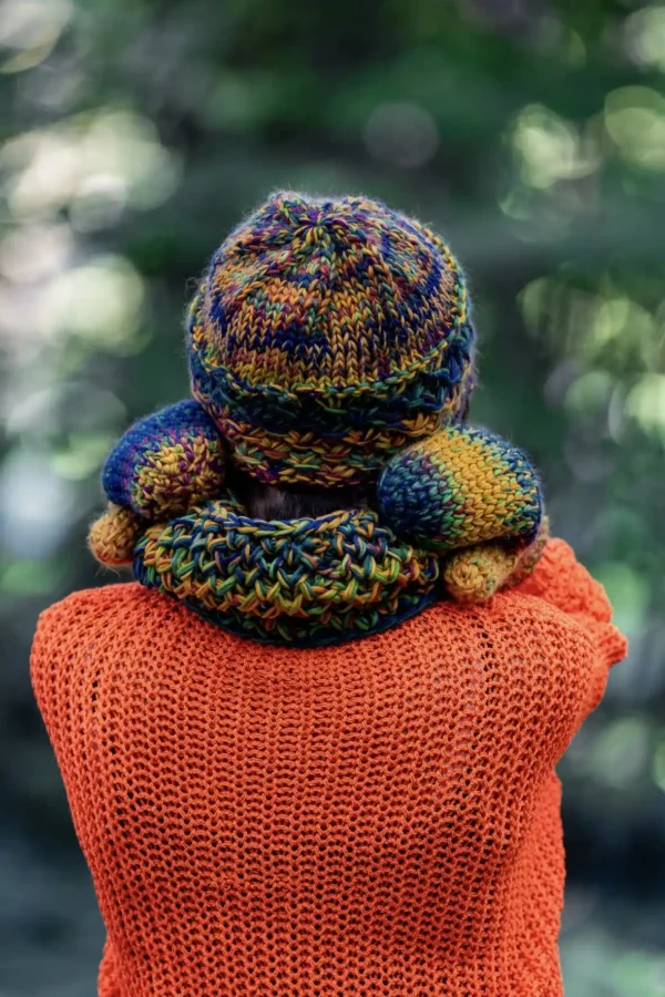 Czapka MERINO Hope  "Kolory" + podszewka BAWEŁNA