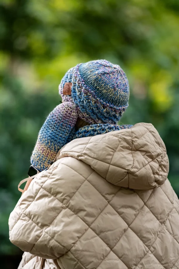 Czapka MERINO Hope "Pastele" + podszewka BAWEŁNA