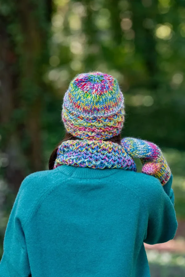 Czapka MERINO Hope "Cukierki" + podszewka BAWEŁNA