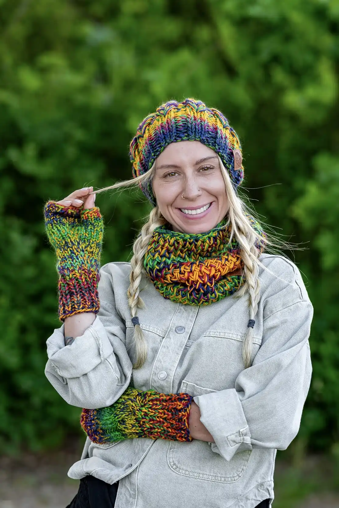 Mały komin MERINO 100% "Kolory" 64 lekki komin z merino