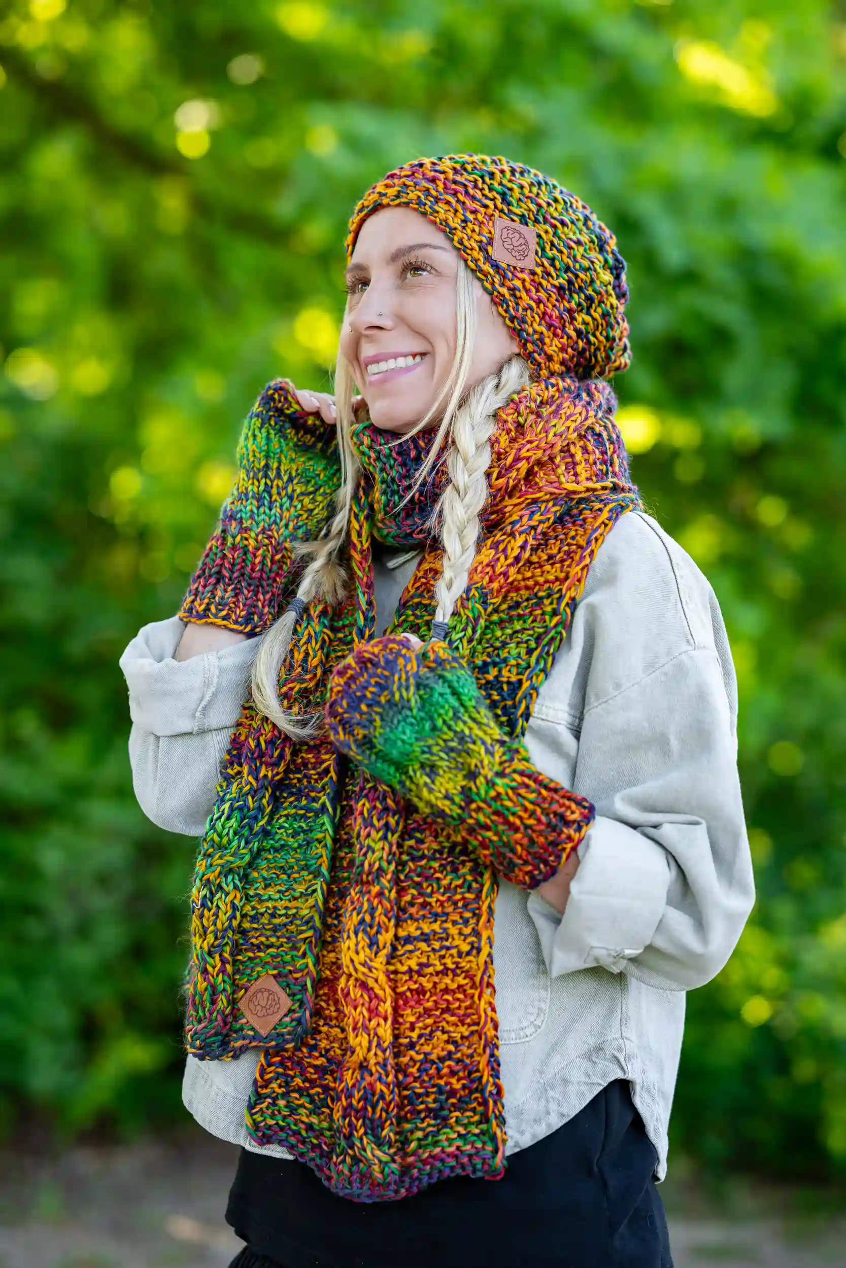 Czapka MERINO 100% Neverland "Kolory" + podszewka BAWEŁNA 84 luźna czapka merino