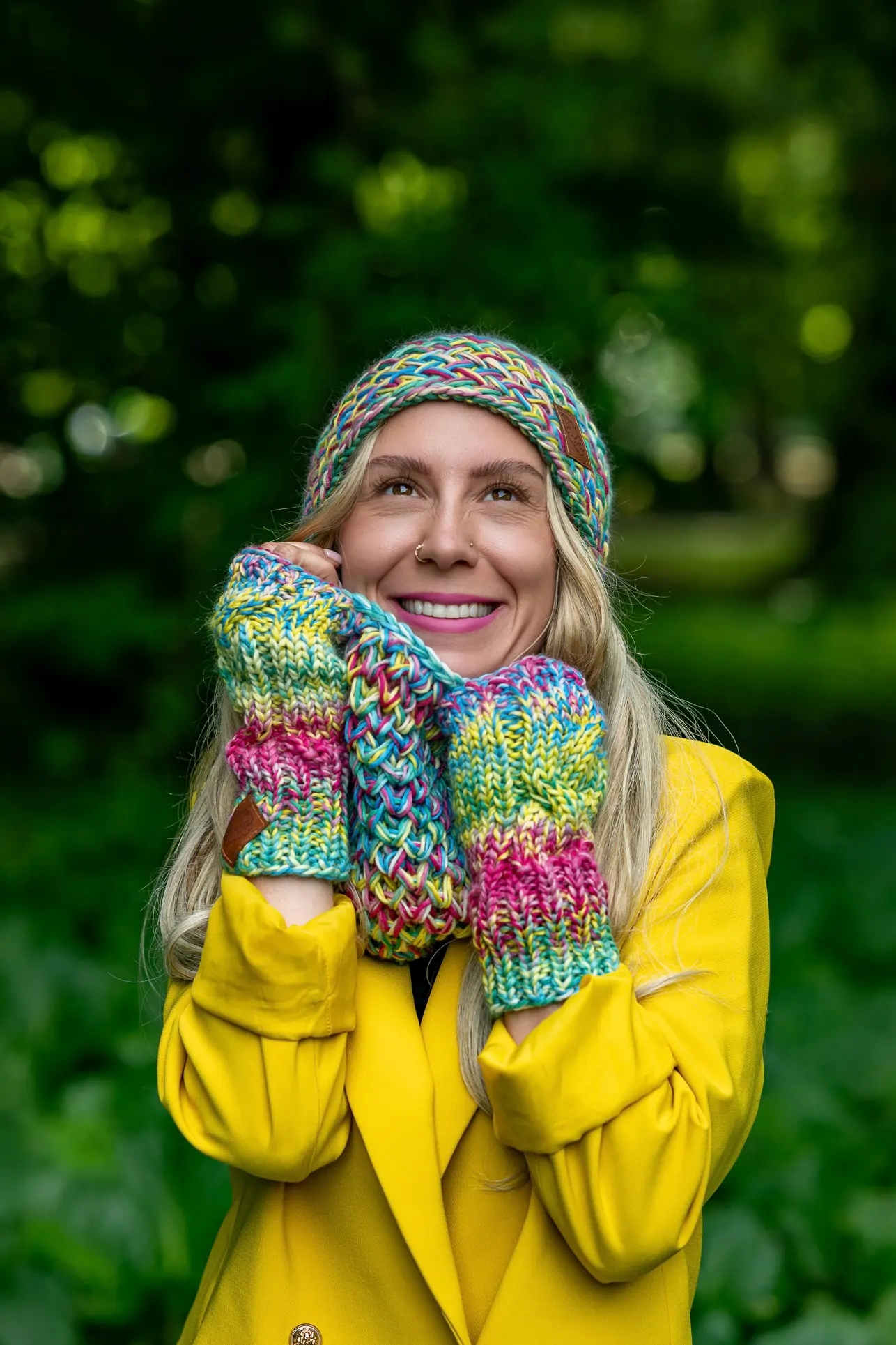 Mały komin MERINO 100% "Cukierki" 59 merino mały komin