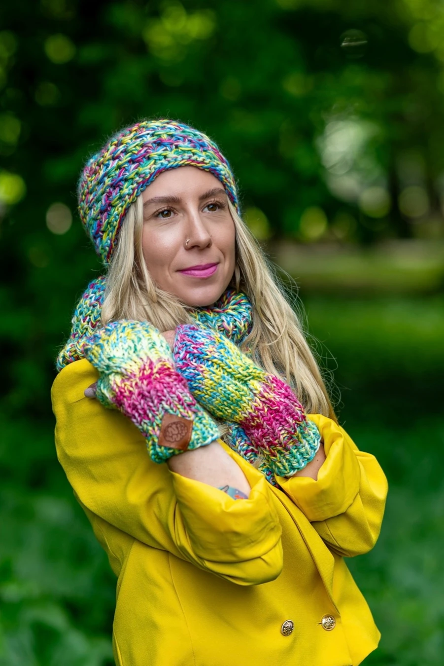 Czapka MERINO 100% Hope "Cukierki" + podszewka BAWEŁNA 63 modna czapka merino