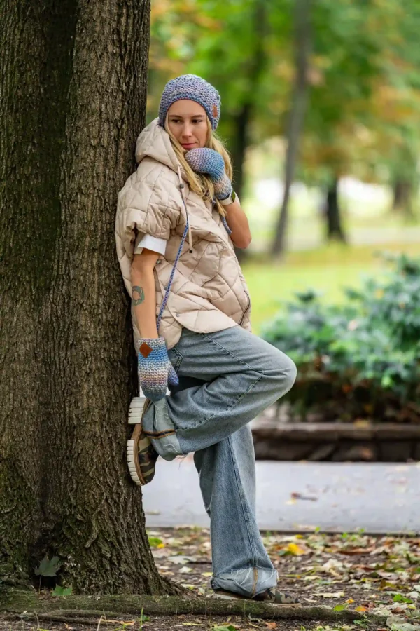 Czapka MERINO Neverland "Pastele" + podszewka BAWEŁNA