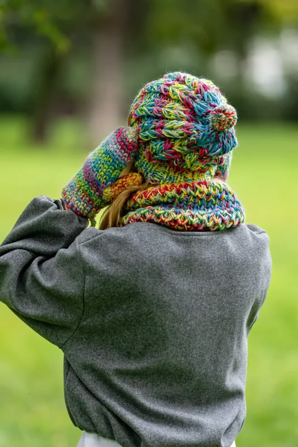 Czapka MERINO Smile "Cukierki" + podszewka BAWEŁNA