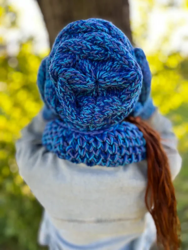 Mały komin MERINO 66% "Niebieskości"