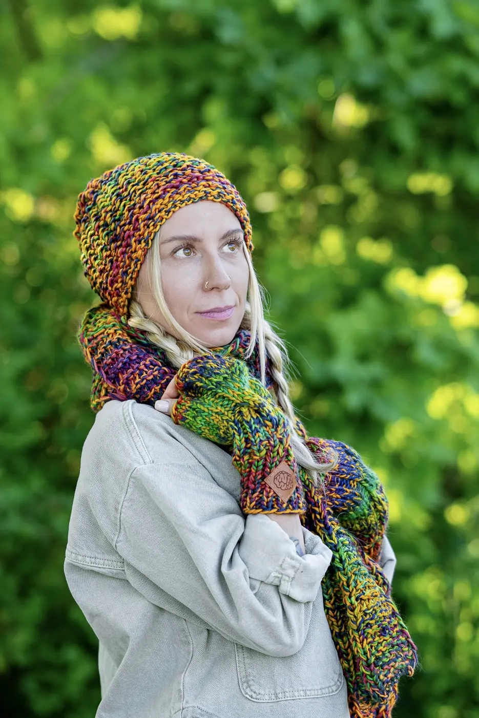 Czapka MERINO 100% Neverland "Kolory" + podszewka BAWEŁNA 82 poznańska czapka rękodzielnicza