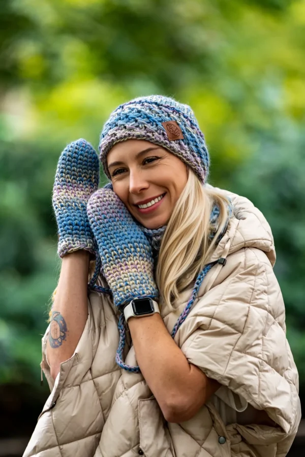 Czapka MERINO Hope "Pastele" + podszewka BAWEŁNA