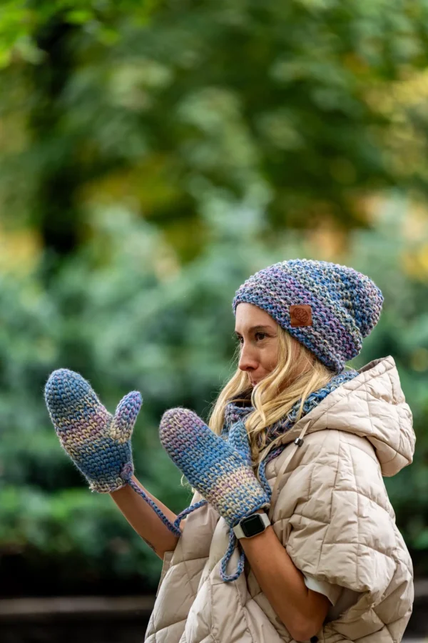 Czapka MERINO Neverland "Pastele" + podszewka BAWEŁNA