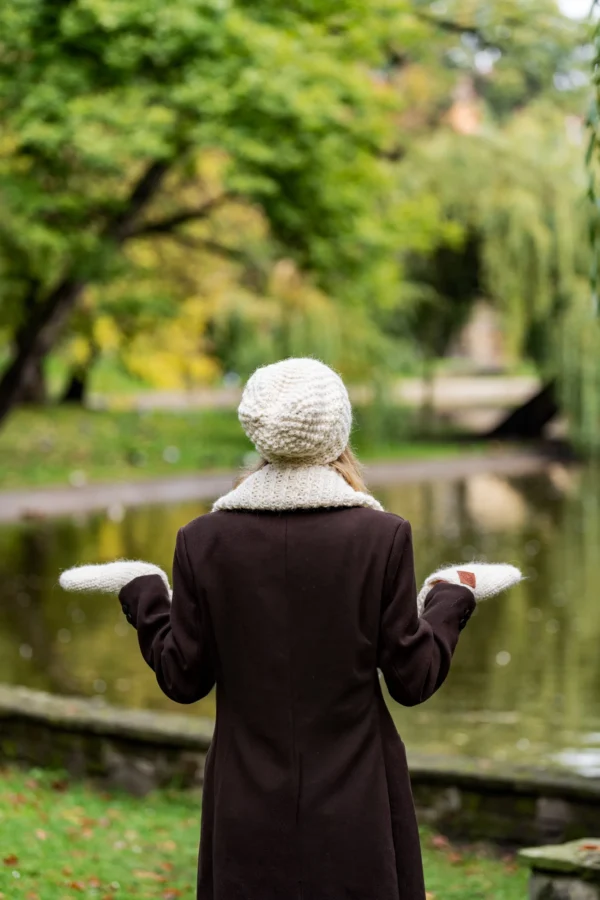 Rękawiczki MERINO "Beżowy ecru"