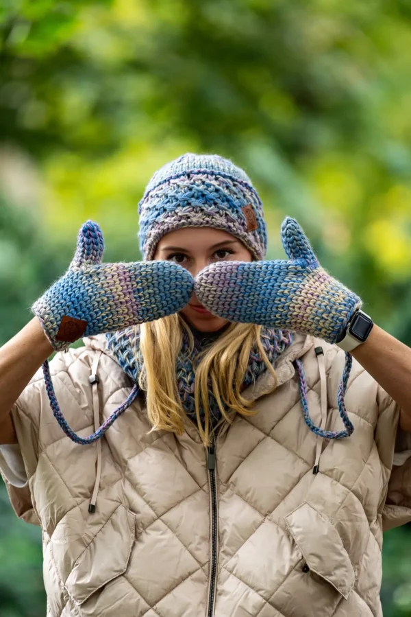 Czapka MERINO Hope "Pastele" + podszewka BAWEŁNA